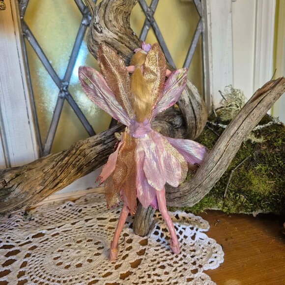 Vintage Pink Flower Fairy Ornament - Picture 6 of 12